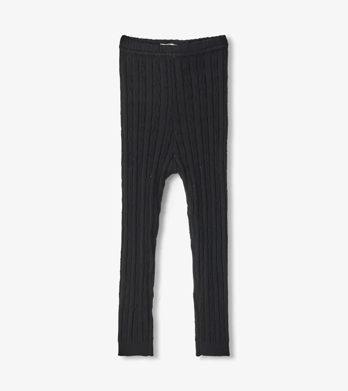 Bottoms Baby and Toddler Hatley Baby Girls Black Cable Knit Leggings