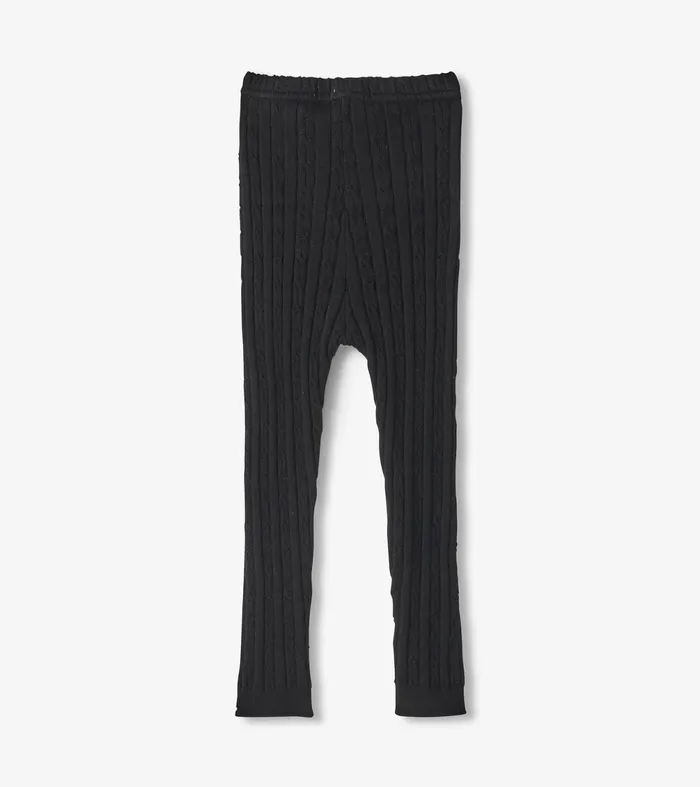 Bottoms Baby and Toddler Hatley Baby Girls Black Cable Knit Leggings