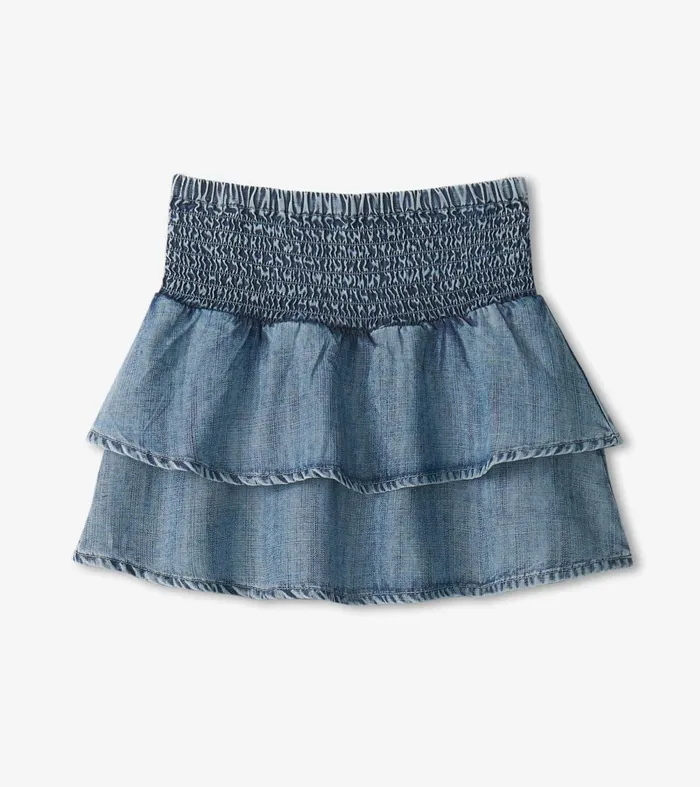 Bottoms Girls Hatley Girls Tencel Smocked Skirt