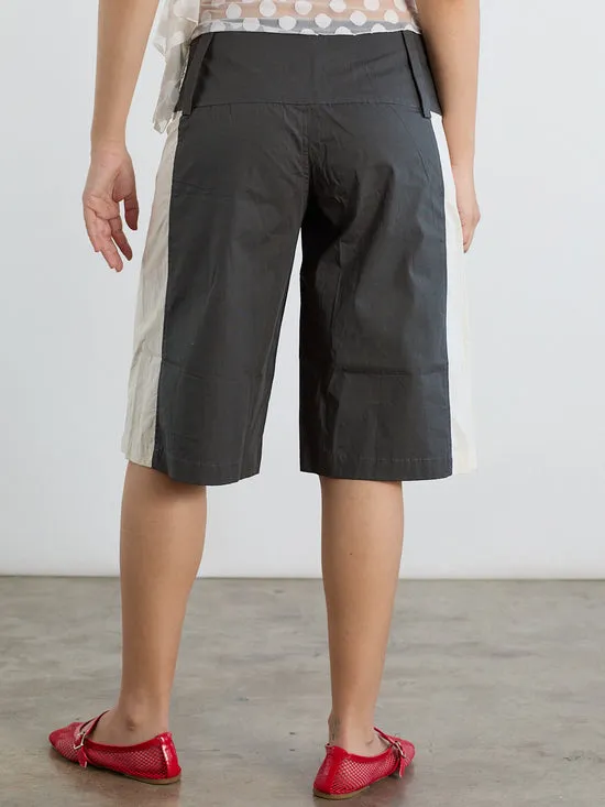 Bottoms Lisa Says Gah Women Paneles Short Charcoal Stripe