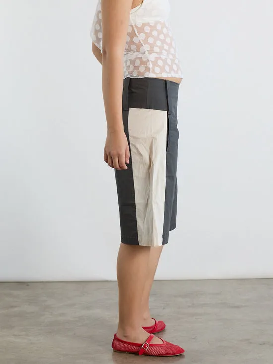 Bottoms Lisa Says Gah Women Paneles Short Charcoal Stripe