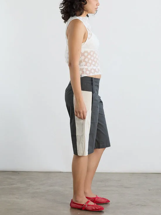 Bottoms Lisa Says Gah Women Paneles Short Charcoal Stripe