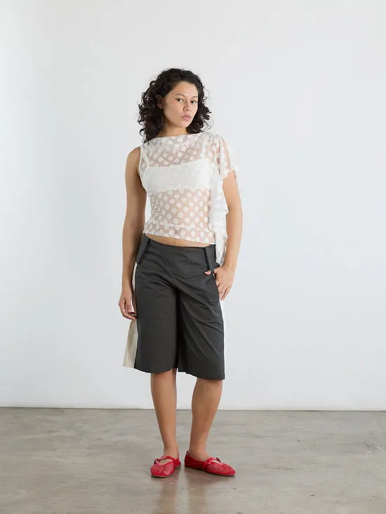 Bottoms Lisa Says Gah Women Paneles Short Charcoal Stripe