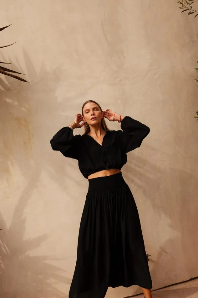 Bottoms Shop Natalie Martin BELLA SKIRT Black Silk