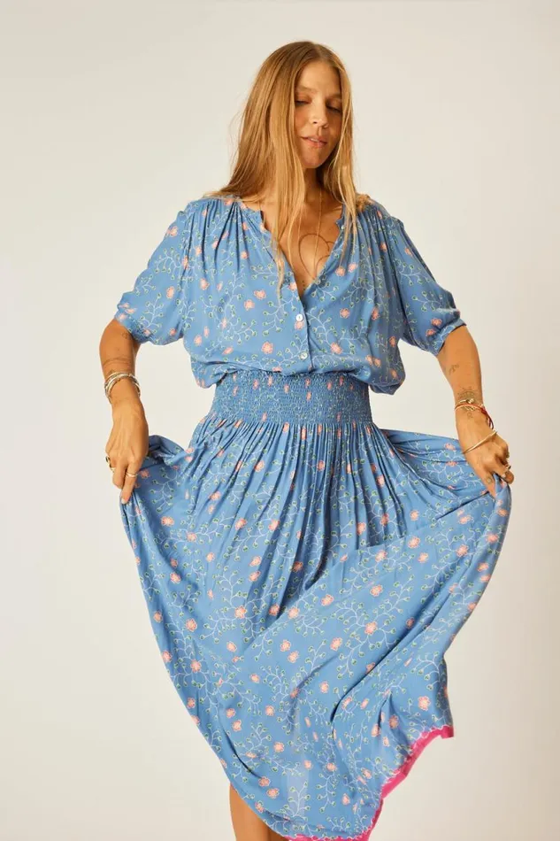 Bottoms Shop Natalie Martin BELLA SKIRT Pinwheel Denim
