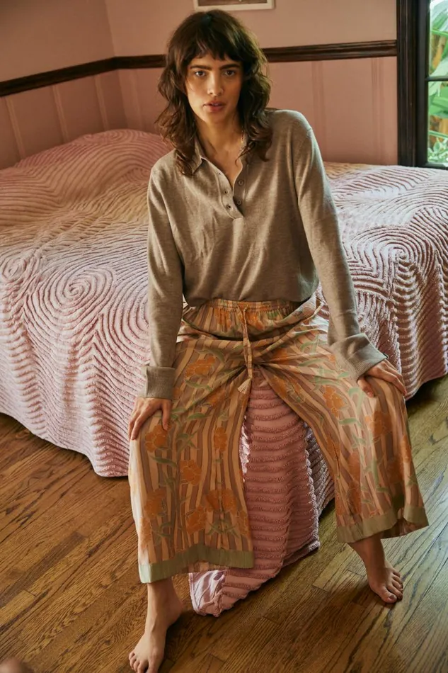 Bottoms Shop Natalie Martin LAUREN PANT Chamomile Apricot