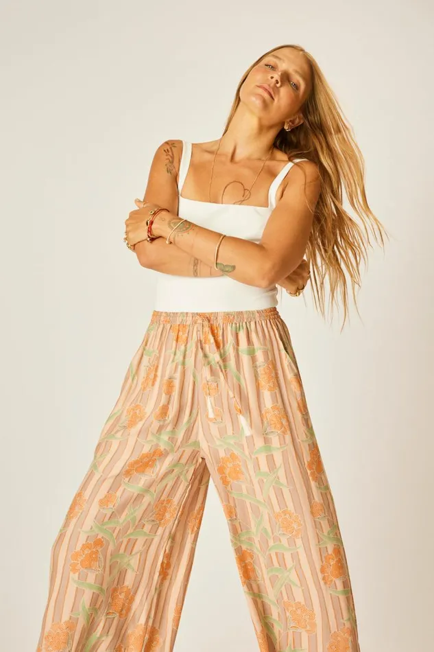 Bottoms Shop Natalie Martin LAUREN PANT Chamomile Apricot