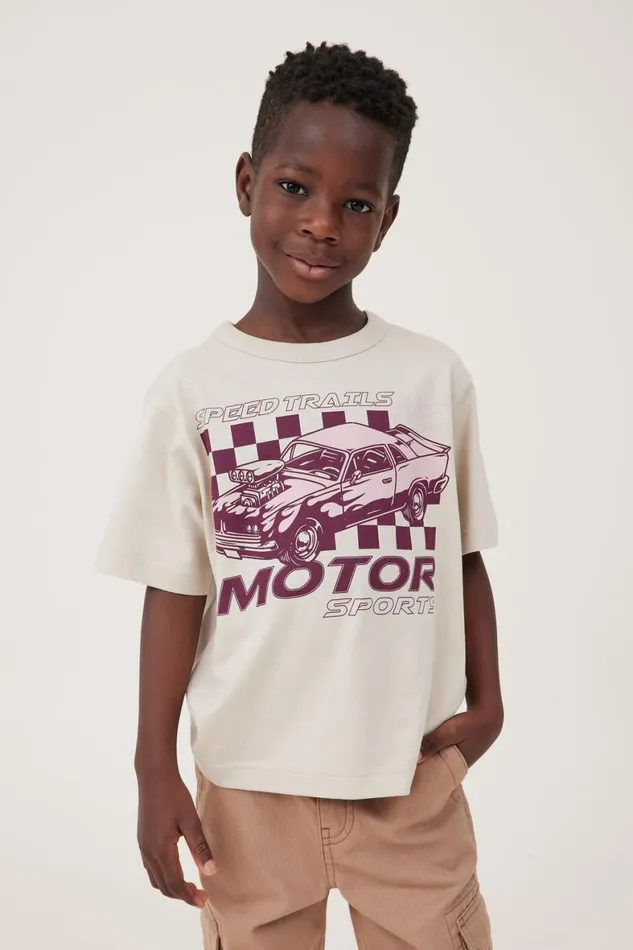 Boys 214 Tops and TShirts Cotton On Jonny Short Sleeve Print Tee Rainy Daymotor Sports