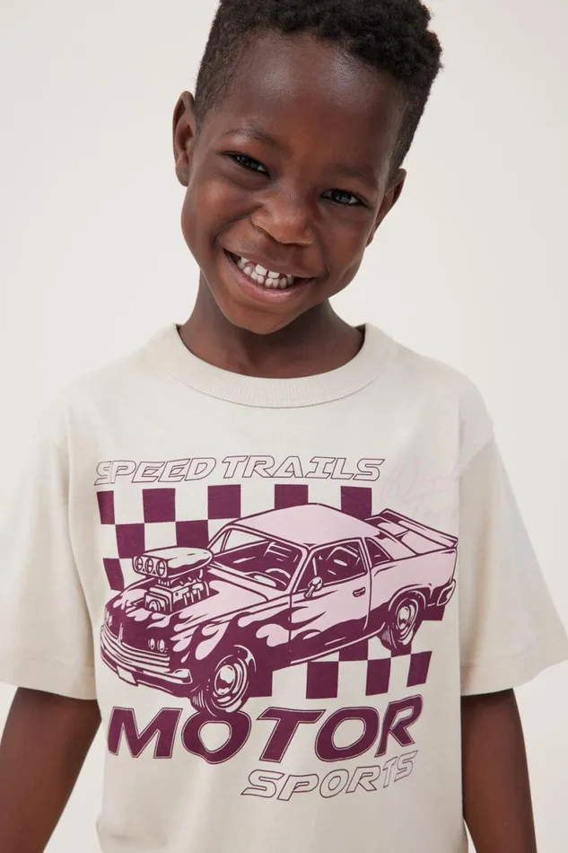 Boys 214 Tops and TShirts Cotton On Jonny Short Sleeve Print Tee Rainy Daymotor Sports