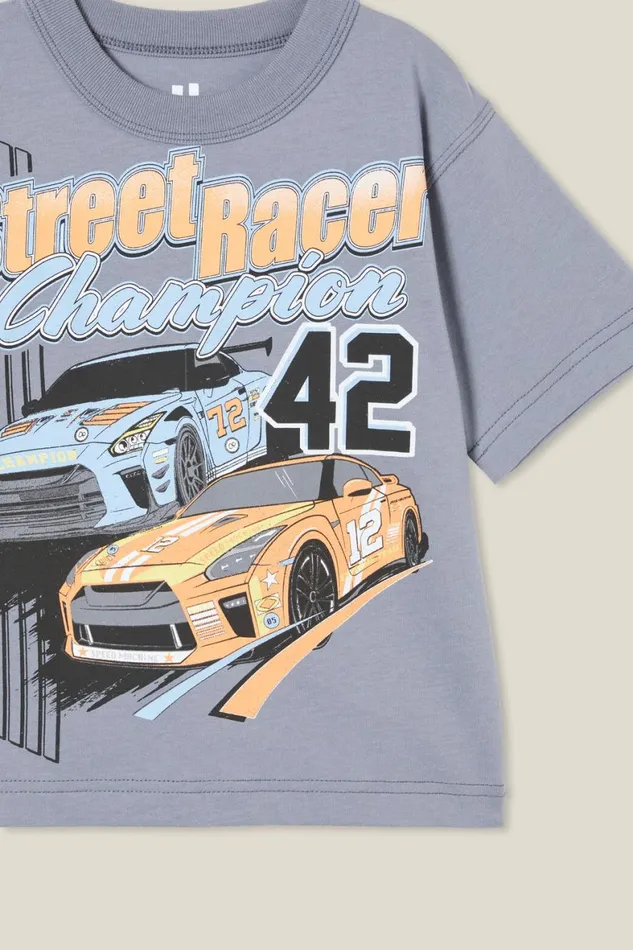 Boys 214 Tops and TShirts Cotton On Jonny Short Sleeve Print Tee Steelstreet Racer Champion