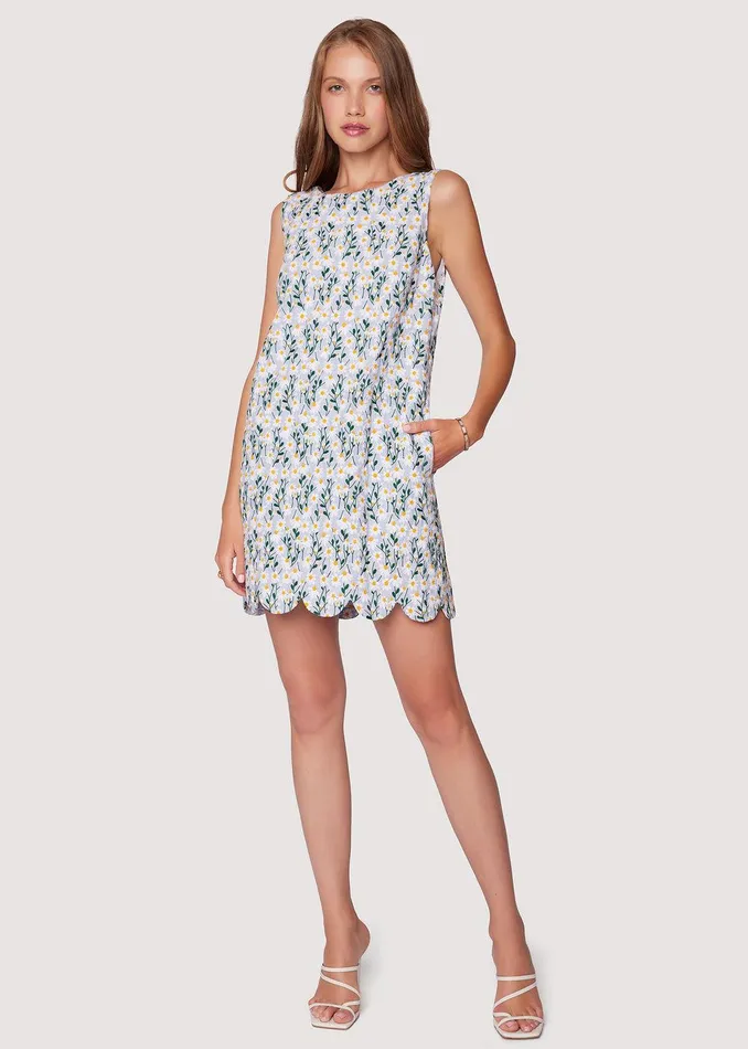 Breath Of Youth Scallop Shift Dress Lightblue Women Lost Wander Dresses