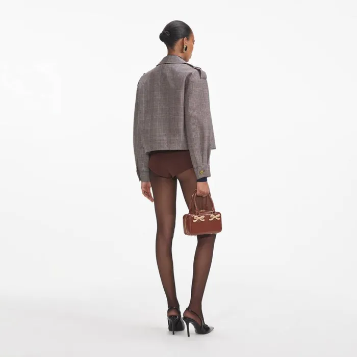 Brown Check Jacket Women Self Portrait Outerwear