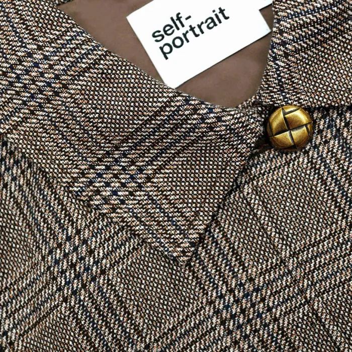 Brown Check Jacket Women Self Portrait Outerwear