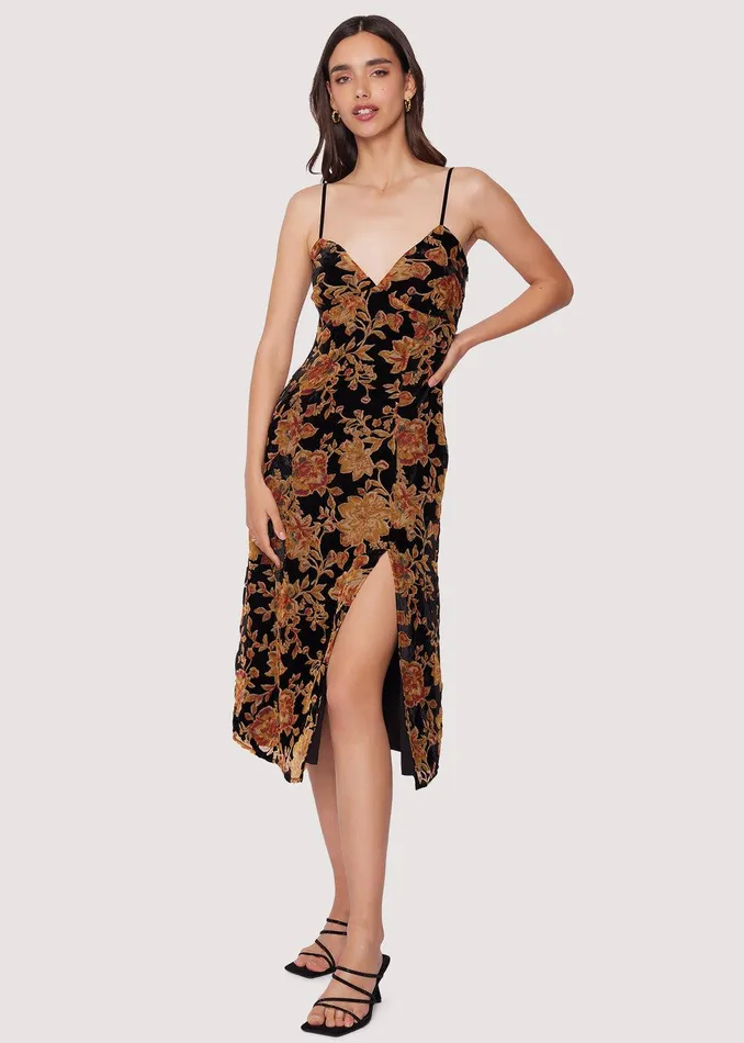 Cabin Hideaway Midi Dress Blackfloral Women Lost Wander Dresses