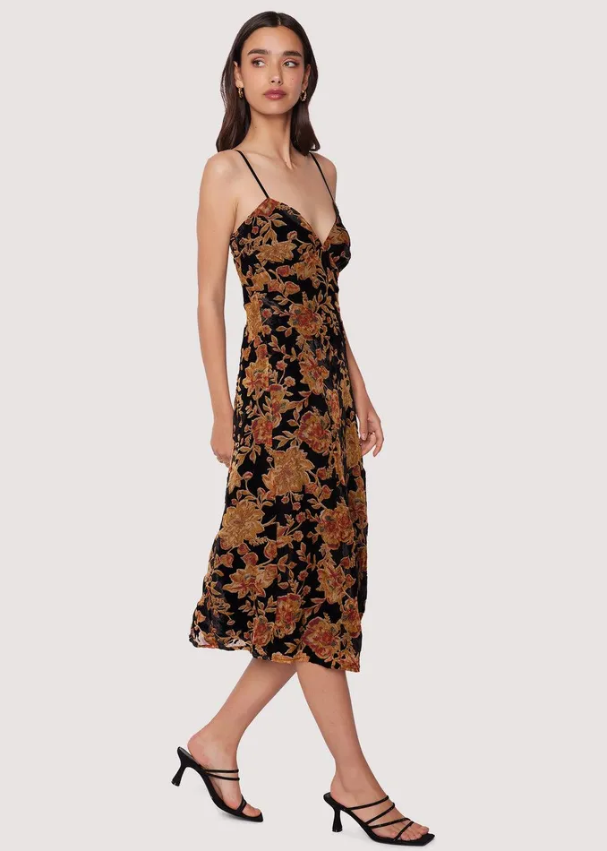 Cabin Hideaway Midi Dress Blackfloral Women Lost Wander Dresses