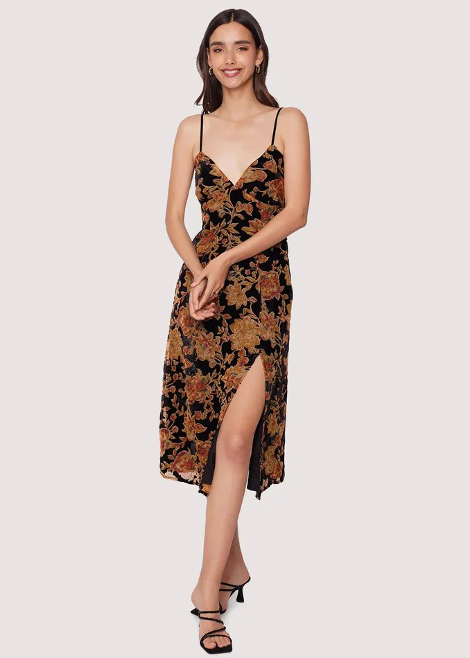 Cabin Hideaway Midi Dress Blackfloral Women Lost Wander Dresses