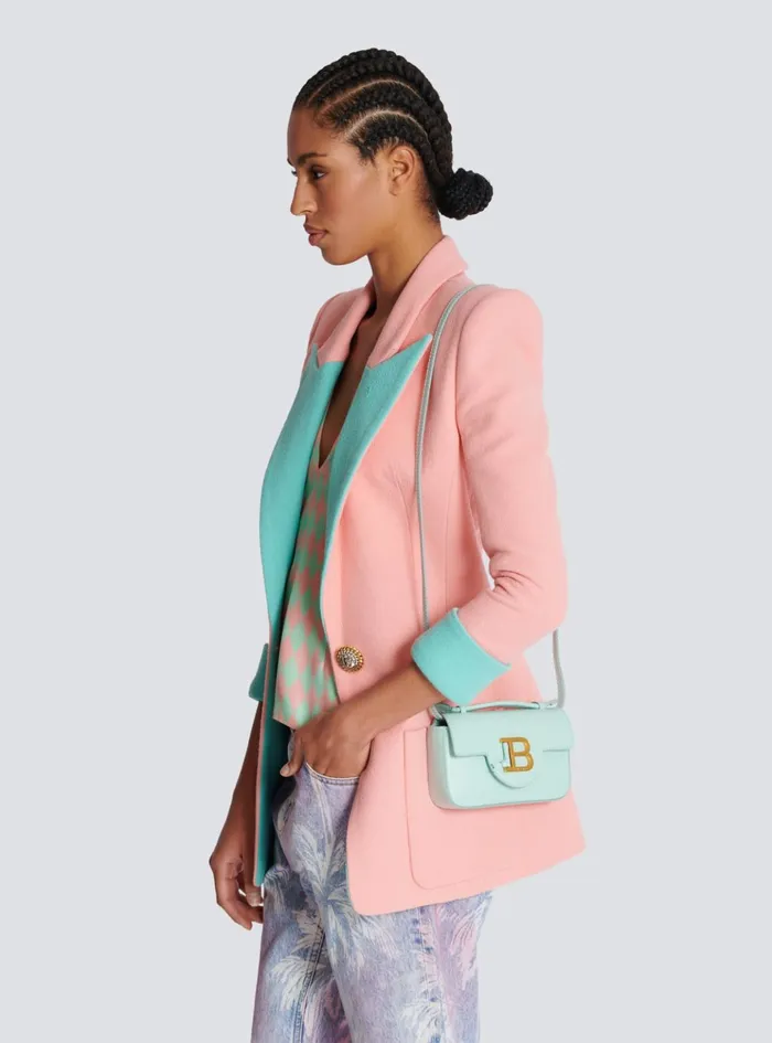 Calfskin BBuzz 17 Mini Bag Blue Women Balmain Crossbody Bags