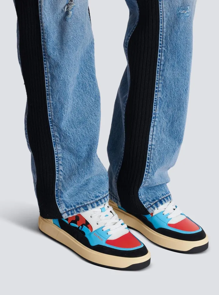 Calfskin BCourt Flip Trainers With Prince Gyasi Print Multicolor Men Balmain Sneakers