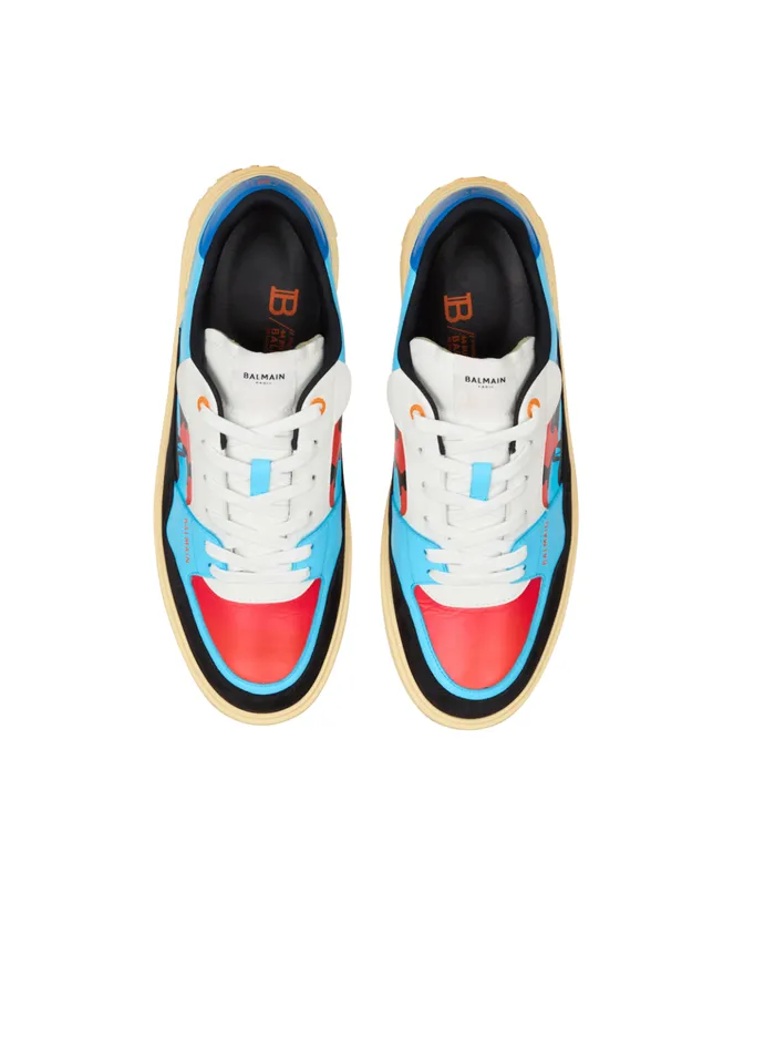 Calfskin BCourt Flip Trainers With Prince Gyasi Print Multicolor Men Balmain Sneakers
