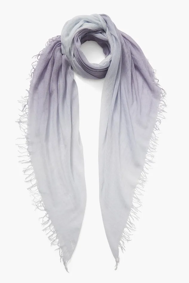 Cashmere And Silk Scarf Blue Granite Dip Dyed Women Chan Luu Scarves