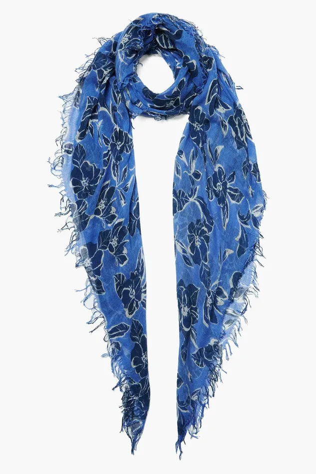 Cashmere And Silk Scarf Jacaranda Floral Women Chan Luu Scarves
