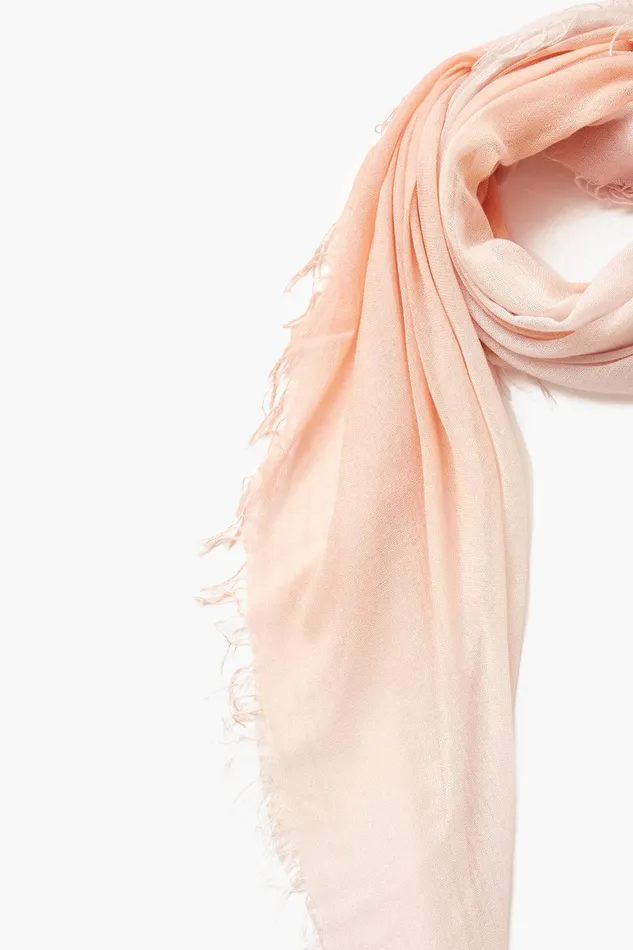 Cashmere And Silk Scarf Tropical Peach Dip Dyed Women Chan Luu Scarves