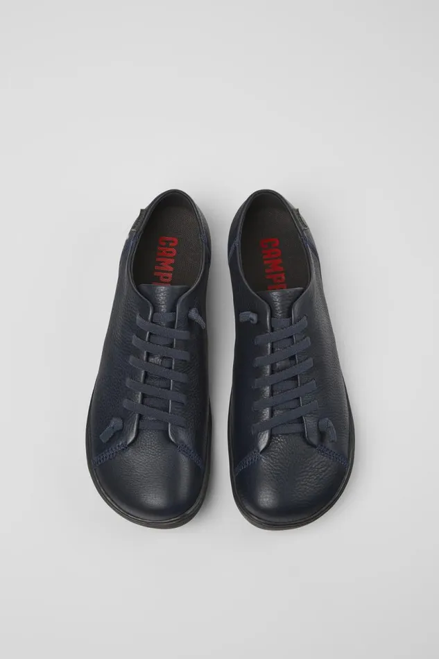 Casual Shoes Men Camper Peu Blue Leather Shoes