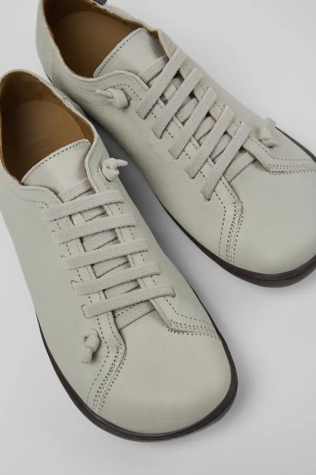 Casual Shoes Women Camper Peu Gray Leather Shoes