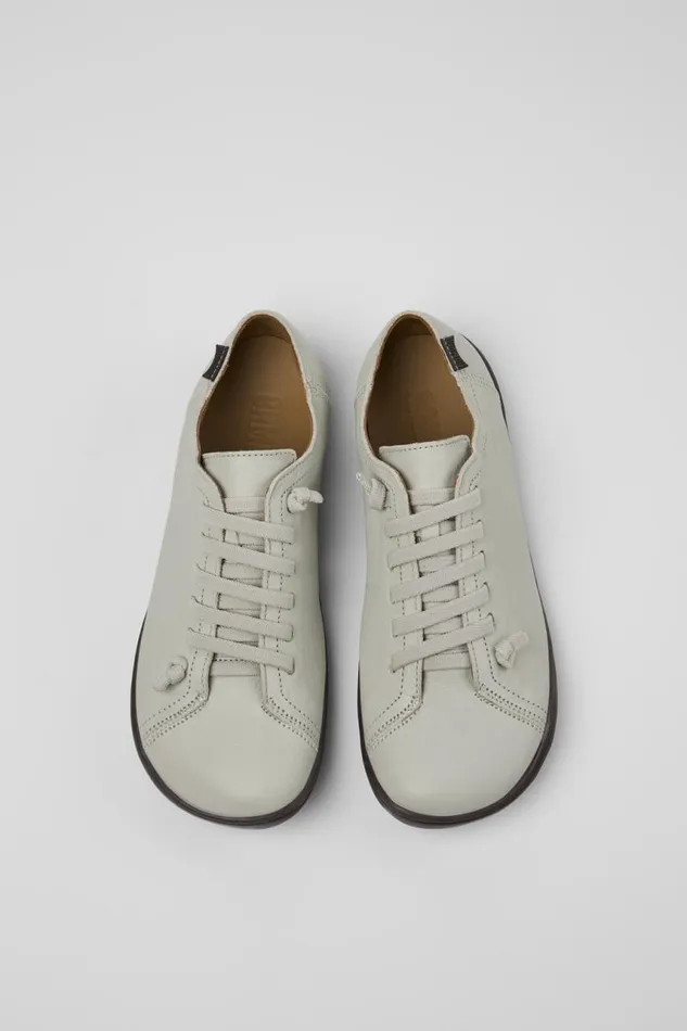Casual Shoes Women Camper Peu Gray Leather Shoes