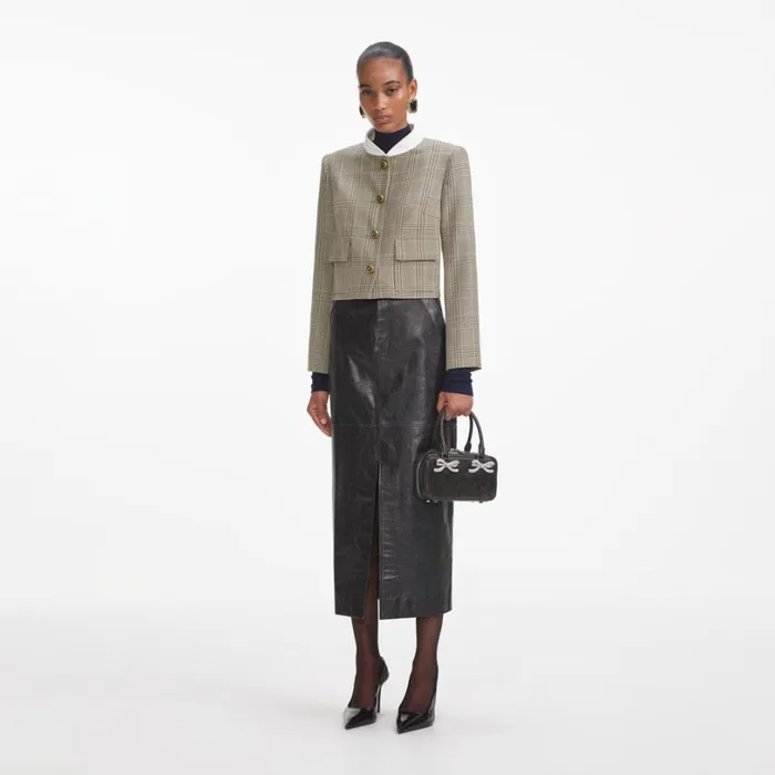 Check Wool Jacket Women Self Portrait Outerwear