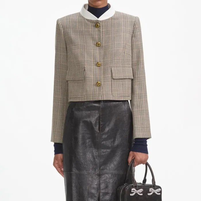 Check Wool Jacket Women Self Portrait Outerwear