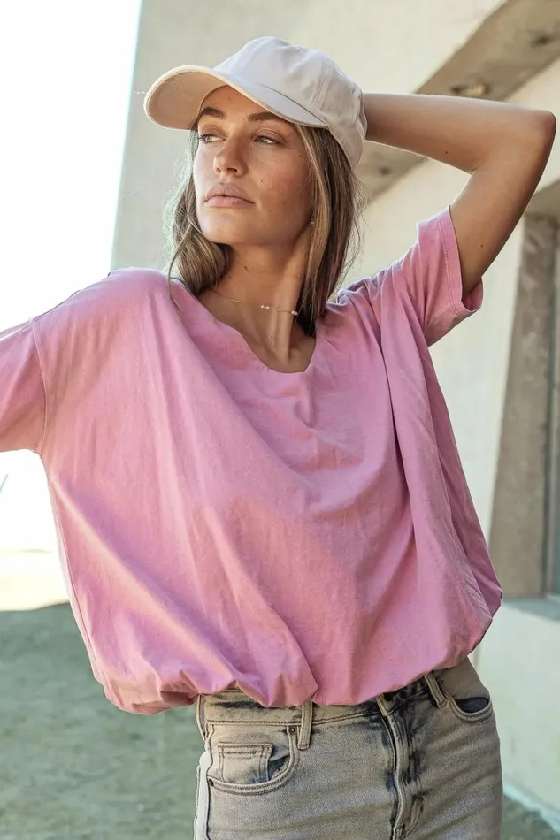 Chelsey Top In Pink 8211 FINAL SALE Pink Women Bohme Tees and Tanks