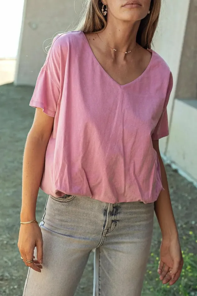 Chelsey Top In Pink 8211 FINAL SALE Pink Women Bohme Tees and Tanks