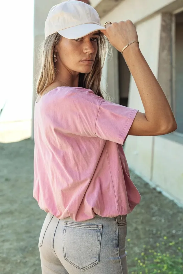 Chelsey Top In Pink 8211 FINAL SALE Pink Women Bohme Tees and Tanks