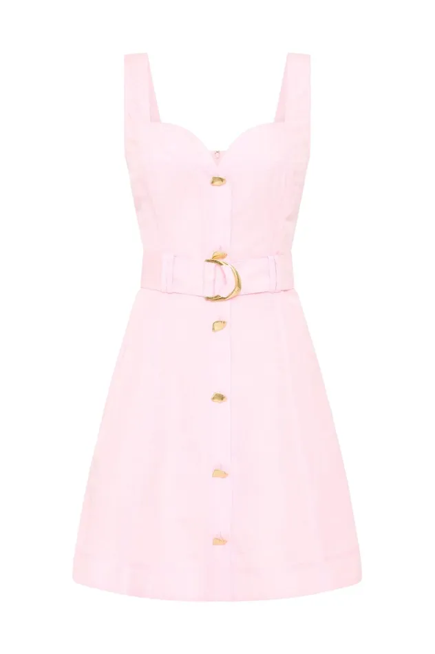 Clay Belted Mini Dress Pastel Pink Women Aje Pink Dresses