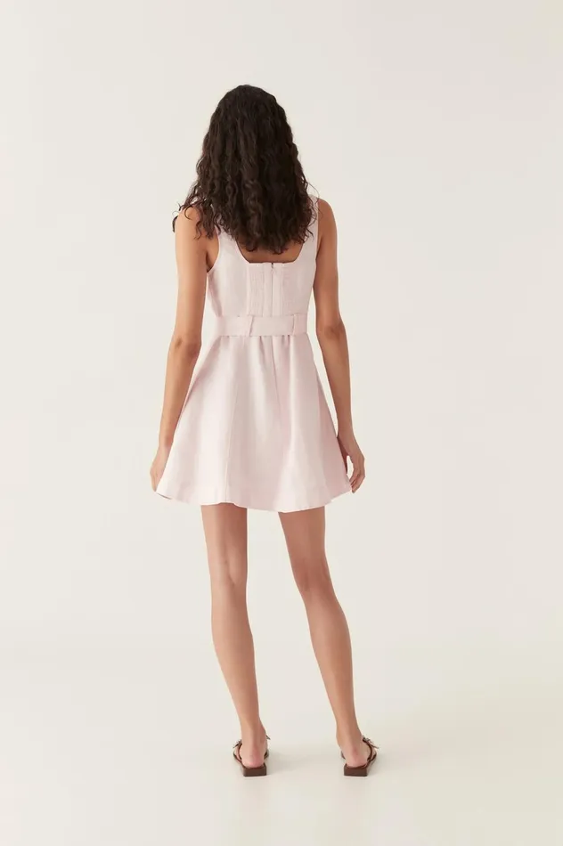 Clay Belted Mini Dress Pastel Pink Women Aje Pink Dresses