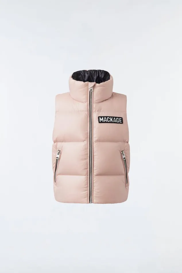 Coats and Jackets Kids Mackage CHARLEE Lustrous Light Down Puffer Vest For Toddlers 26 Years Black