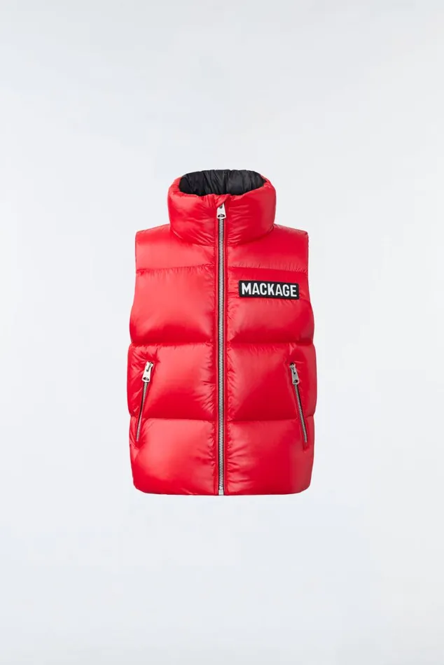 Coats and Jackets Kids Mackage CHARLEE Lustrous Light Down Puffer Vest For Toddlers 26 Years Black