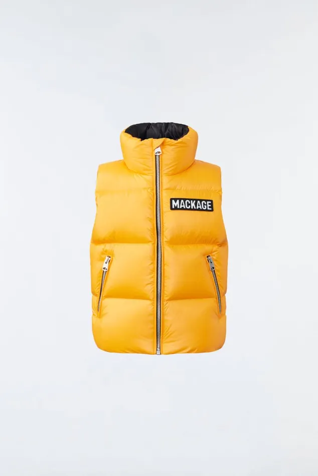 Coats and Jackets Kids Mackage CHARLEE Lustrous Light Down Puffer Vest For Toddlers 26 Years Black