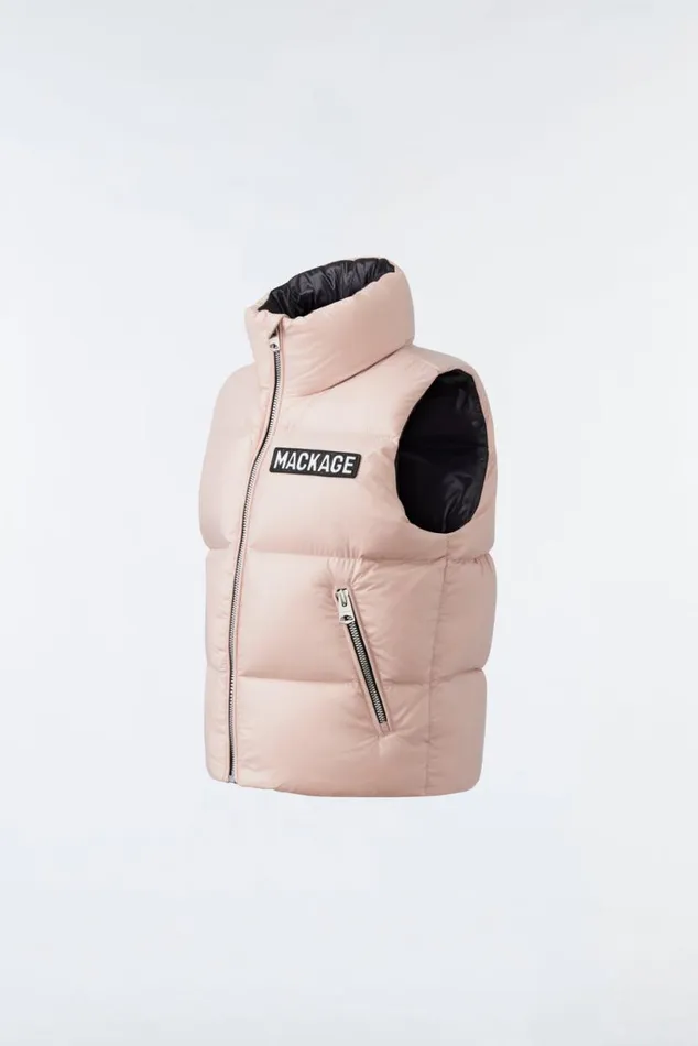 Coats and Jackets Kids Mackage CHARLEE Lustrous Light Down Puffer Vest For Toddlers 26 Years Black