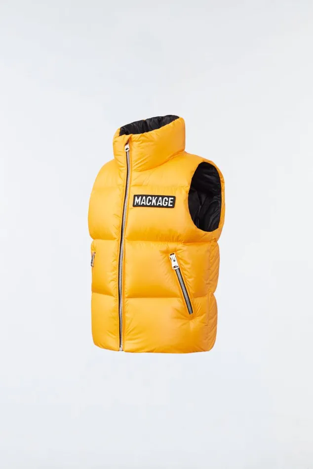 Coats and Jackets Kids Mackage CHARLEE Lustrous Light Down Puffer Vest For Toddlers 26 Years Black