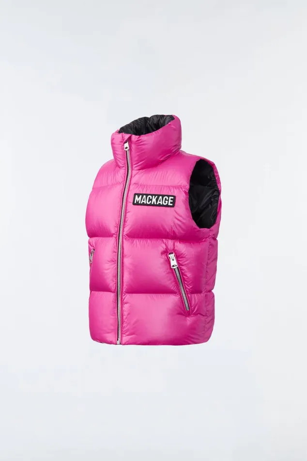 Coats and Jackets Kids Mackage CHARLEE Lustrous Light Down Puffer Vest For Toddlers 26 Years Black