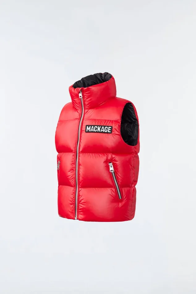 Coats and Jackets Kids Mackage CHARLEE Lustrous Light Down Puffer Vest For Toddlers 26 Years Black