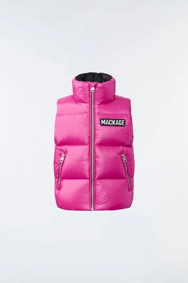 Coats and Jackets Kids Mackage CHARLEE Lustrous Light Down Puffer Vest For Toddlers 26 Years Black