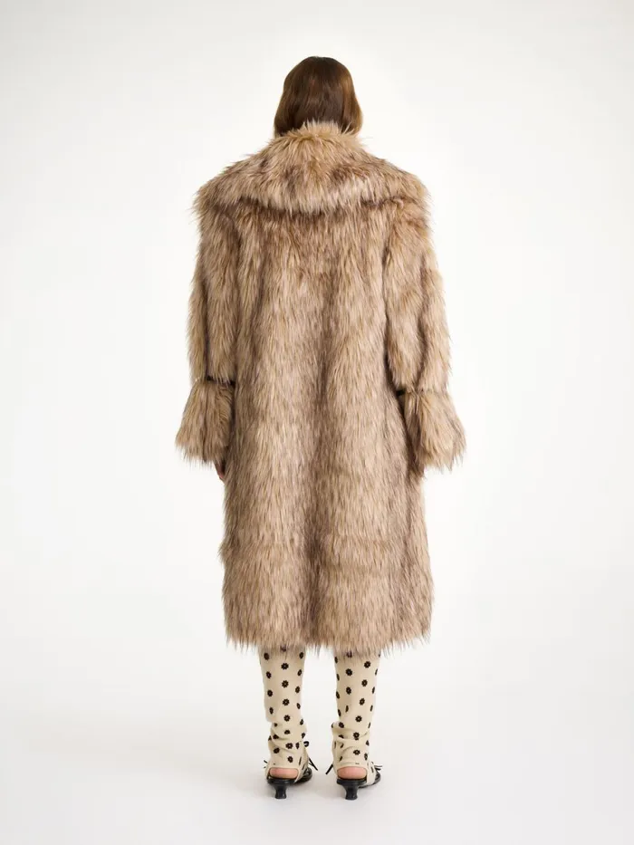 Coats and Jackets Women By Malene Birger Graca Faux Fur Coat Nomad Coats and Jackets Women By Malene Birger Graca Faux Fur Coat Nomad