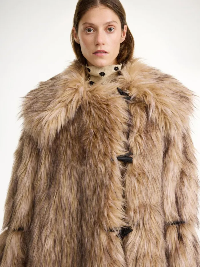 Coats and Jackets Women By Malene Birger Graca Faux Fur Coat Nomad Coats and Jackets Women By Malene Birger Graca Faux Fur Coat Nomad
