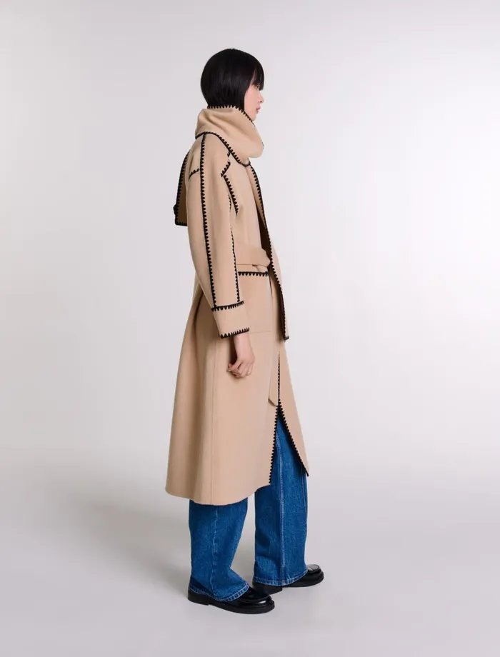 Coats Women Maje TwoTone DoubleFaced Coat Camelblack