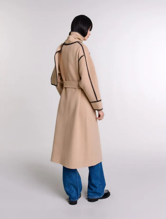 Coats Women Maje TwoTone DoubleFaced Coat Camelblack