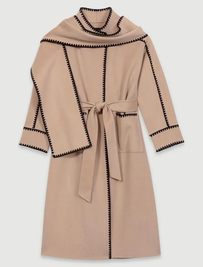 Coats Women Maje TwoTone DoubleFaced Coat Camelblack
