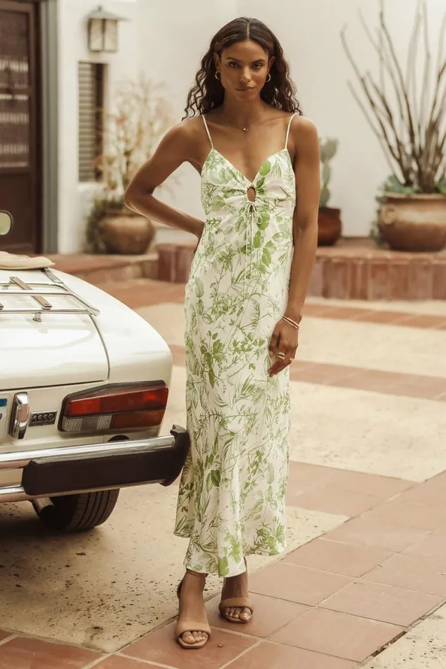 Colleen Midi Dress Green Women Bohme Dresses